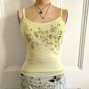 I.E. Petite Beaded Mesh Cami Top – Women’s Medium Y2K Fairycore